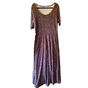 Lularoe 2X burgundy/brown ditzy floral maxi dress.NWT.